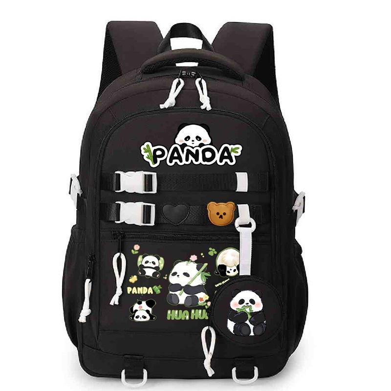 Panda Huahua 2025 New Cute Children's Schoolbag Cross-border Large-capacity Primary and Secondary School Students Lightweight Spine Protection
