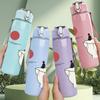 1PC Cliff Sunset Man Silhouette 750ml Color Plastic Sports Water Bottle Leakproof Flip Straw Lid Suitable for Sports Office Home Use