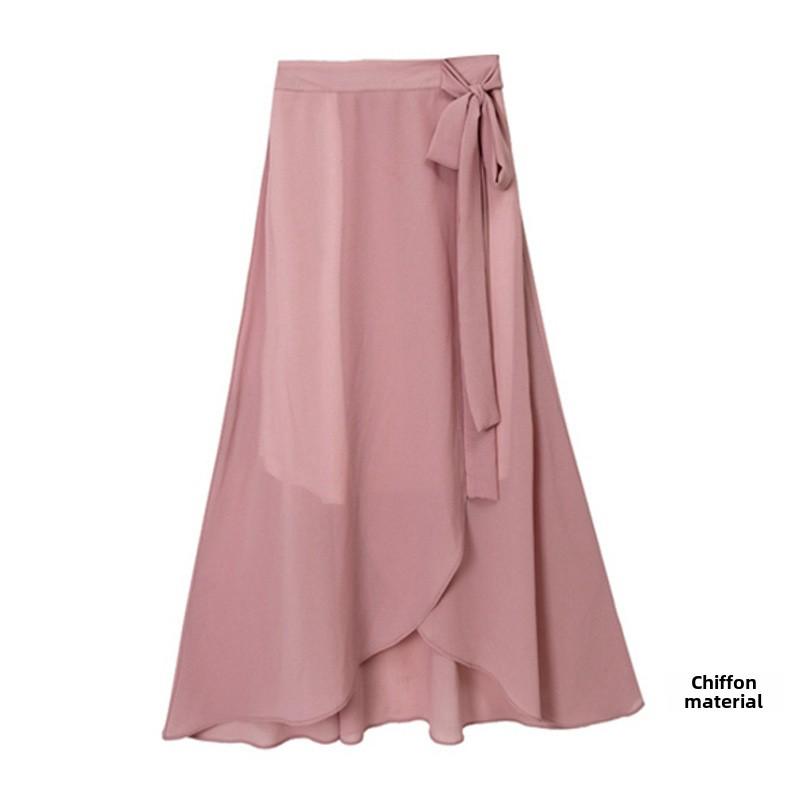 

Женские юбки нестандартного кроя с высокой талией на осень – большие размеры, средней длины, с разрезом и бретелями. 4XL