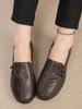 Women's Soft Sole Loafers: Comfortable, Non-Slip, Lightweight Slip-On Leather Shoes for Middle-Aged & Elderly