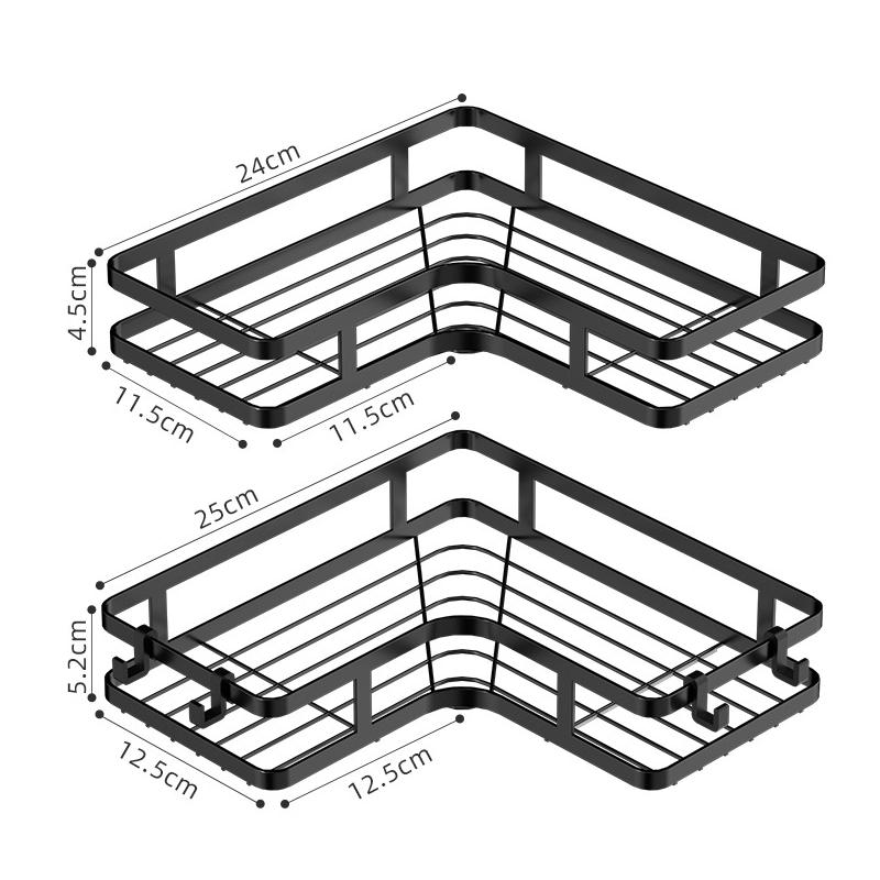 Bathroom Triangle Iron Shelf No Drill Metal Corner Shelf Kitchen Bathroom Accessories Storage Rack Shampoo Storage Rack
