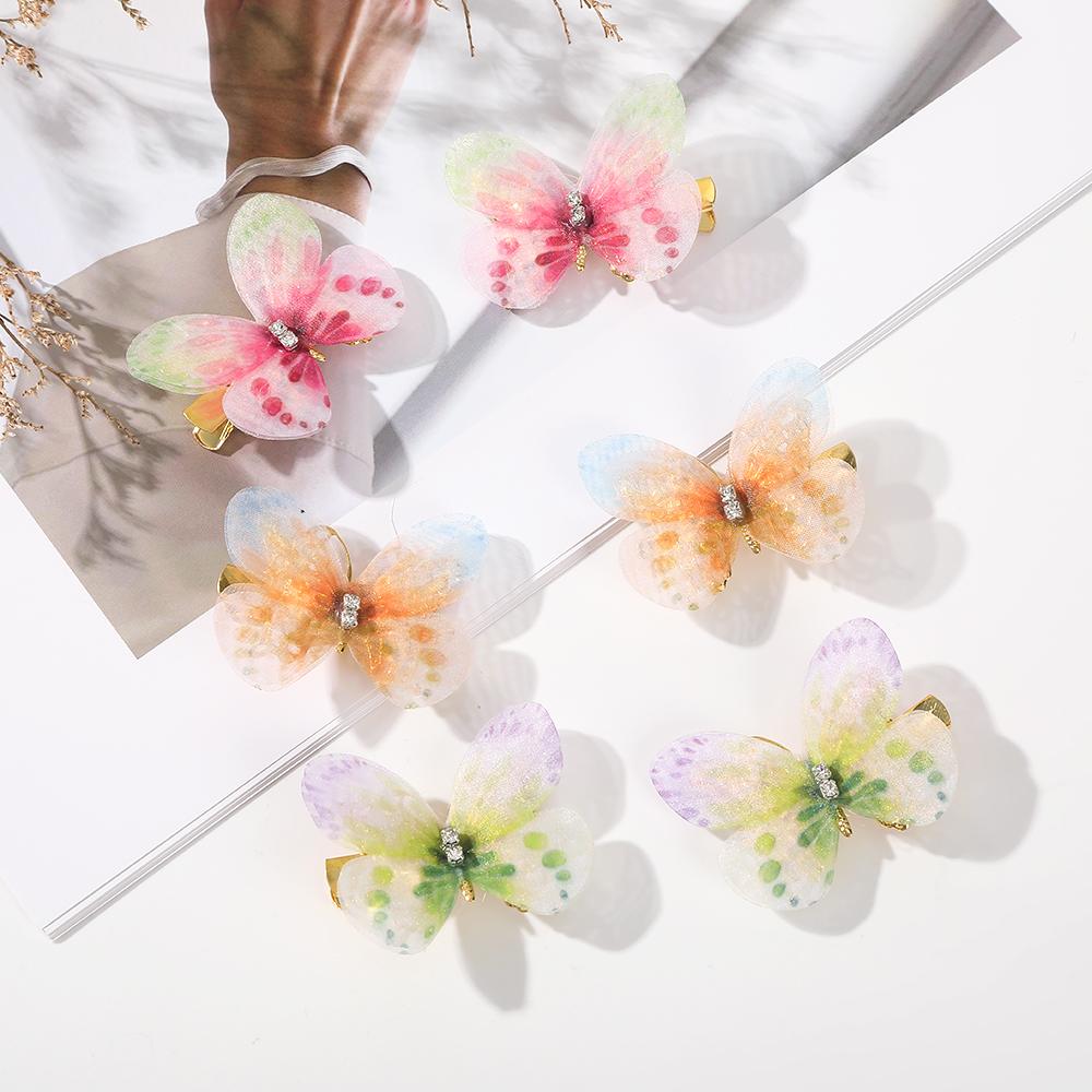 6PCS/set Colored Butterfly Hairpins Hair Clip Women Summer Sweet Hair Clip Side Clips Hair Accessories Hairpin