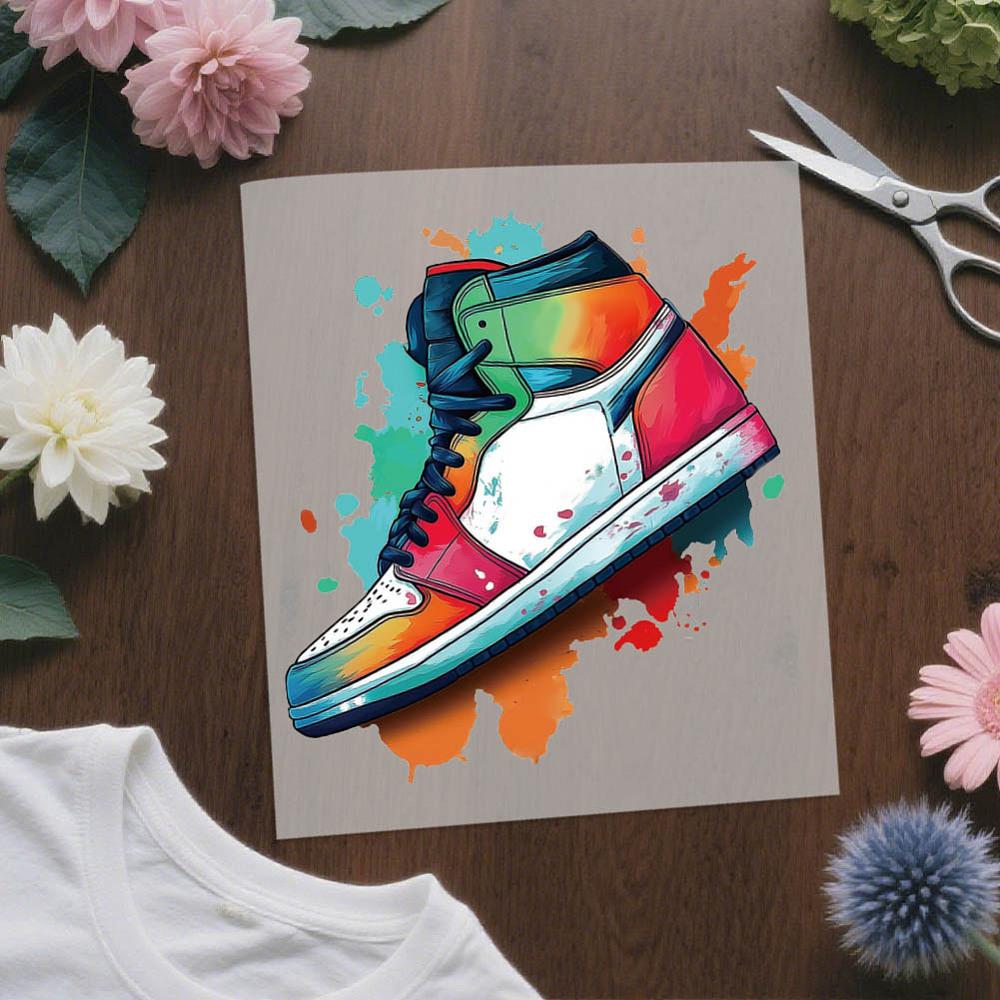 4Pcs 4 Styles Plastic Heat Transfer Film Logo Stickers Set for DIY T-Shirt Shoes 194~230x213~230mm 1pc/style