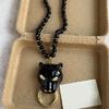Pearls Necklace Enamel Leopard Head Pendant Clavicle Chain Women's Luxury High End Jewelry for Parties And Event