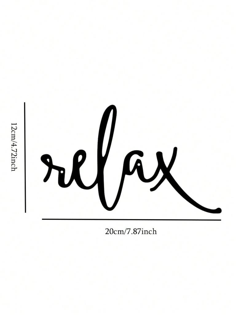 Schwarzes Metall Relax Wortkunst Deco Stil Wanddeko Modernes Badezimmer Schild Eisenkunst Hängende Dekoration