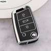 4 Buttons New TPU Car Key Case Cover Shell For VW Volkswagen Golf 7 MK7 Tiguan MK2 Seat Ateca Leon FR Ibiza Skoda Octavia Kodiaq