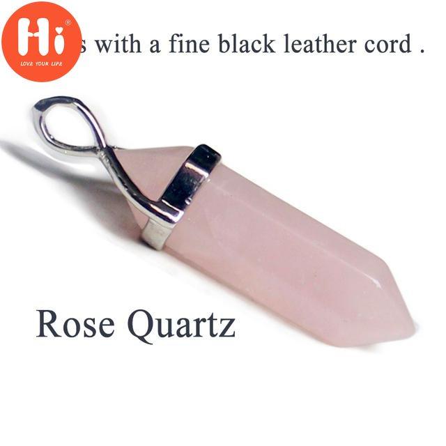 Merhaba Yeni Yeşil Aventurin Opal Kuvars Kristal Kolye Doğal Taş Siyah Deri Altıgen Kolye Gerdanlık Kolye Takı