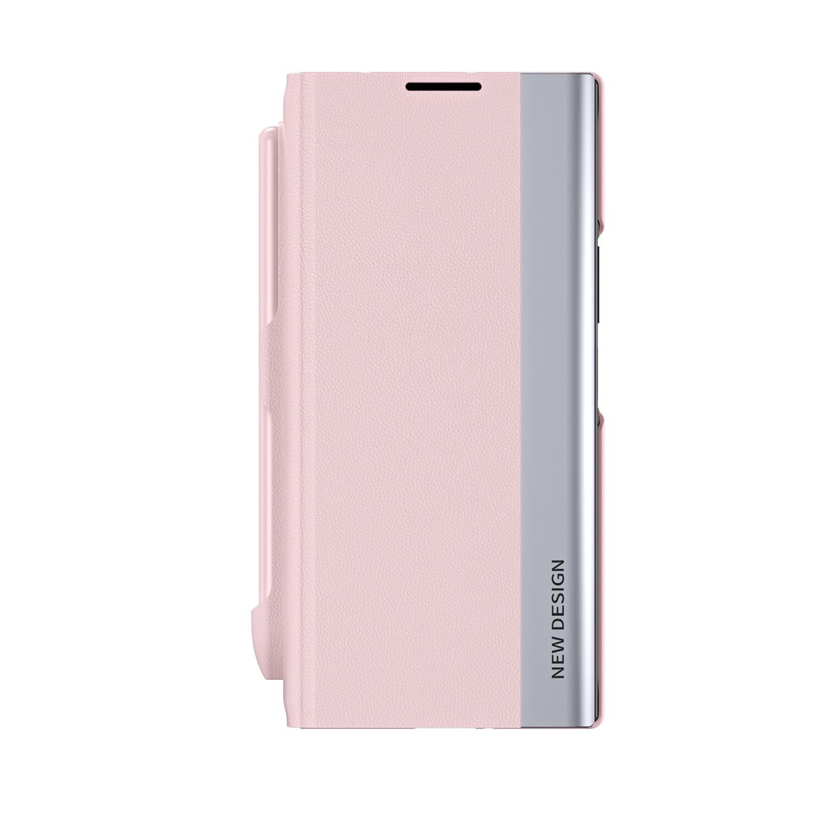 

Z Складывающийся чехол для Samsung Galaxy Z Fold с карманом для стилуса Роскошный флип-чехол из ПУ-кожи Полностью защитная крышка-оболочка Samsung Galaxy Z TriFold розовый