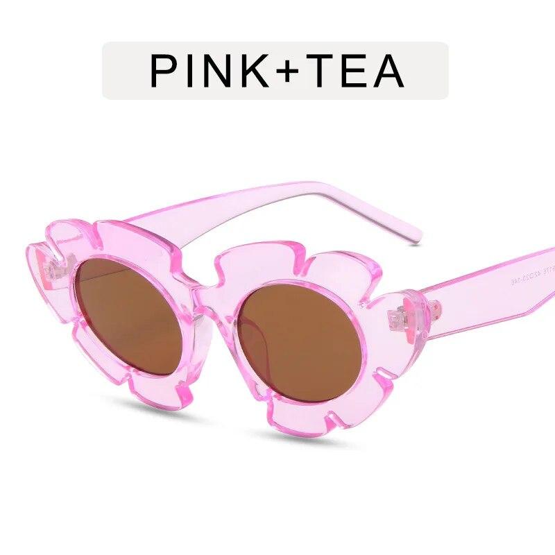 Lunettes de soleil œil de chat à fleurs pour femmes, lunettes vintage pour femmes/hommes, lunettes de marque de luxe pour femmes, fête