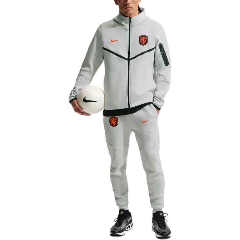 Nike Netherlands Tech Fleece Slim Fit Logo Mid Waist Football Pants Men Bottoms IB6049-025