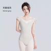 Womens Short Sleeve V-Neck Ballet Leotard With Lace Trim Dance Training Yoga Gymnastics