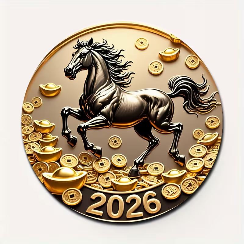 2026 год Лошади Магниты на холодильник Счастливый Благоприятный Декор Тема Золотой Слиток Праздник Весны Домашняя Кухня Наклейка на Холодильник