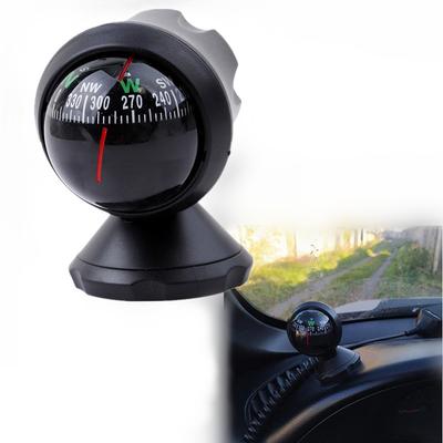 1PC 360 Degree Rotation Waterproof Vehicle Navigation Ball Shaped Car Compass With Suction Cup Practical And Portable