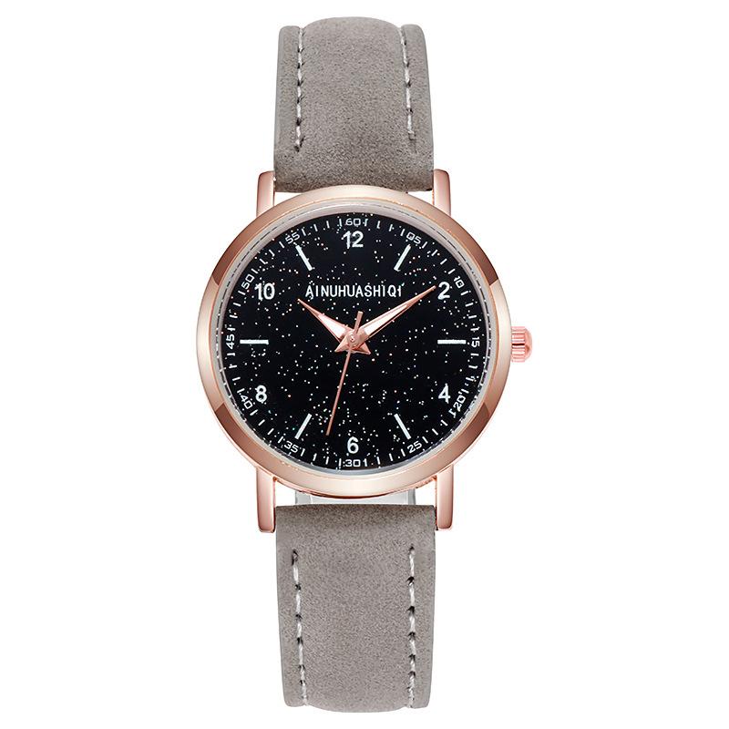 Fashion Quartz Analog Watches for Women Leather Strap Starry Sky Watch Casual Business Watch