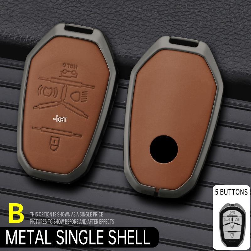 Originální kožené pouzdro na klíče pro SsangYong Korando/Rexton s kovovou přezkou