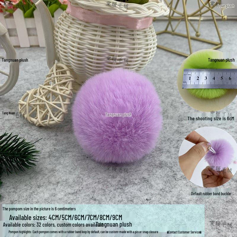 Multi-Color Faux Rabbit Fur Pom Pom for Bags, Clothing, Shoes, and Hats