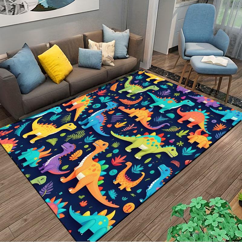 Colorful Dinosaur Designed floor mat, suitable as a non-slip mat for the living room or bedroom sofa