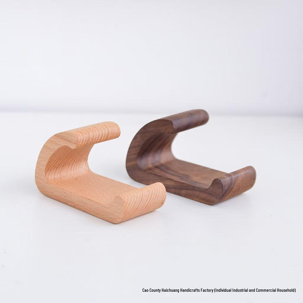 Suporte de Madeira para Celular e Tablet em Estoque - Suporte de Mesa Conveniente para Assistir a Vídeos com Impressão de Logo