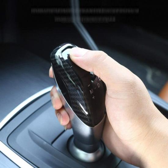 Carbon Fiber Style Car Gear Shift Head Cover Trim For Alfa Romeo Giulia Stelvio