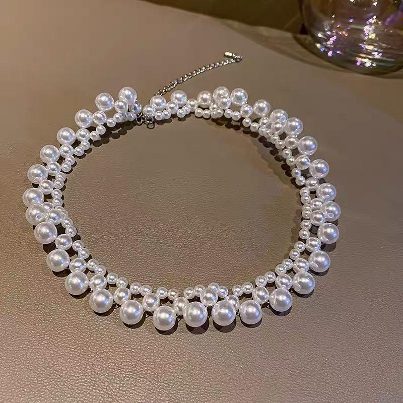 

French Retro Dilraba Style Pearl Necklace for Women – Elegant & Versatile Clavicle Jewelry. Hand Polished