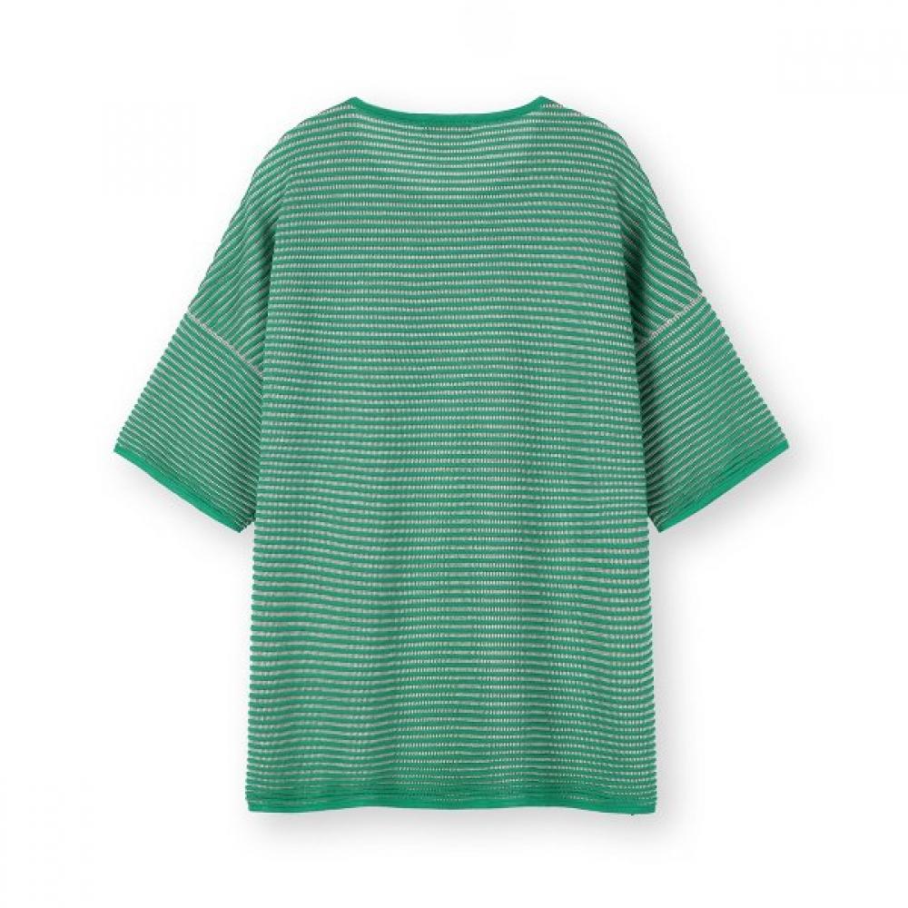 Furina ElasTic STripe ShorT Sleeve KniT T shirT