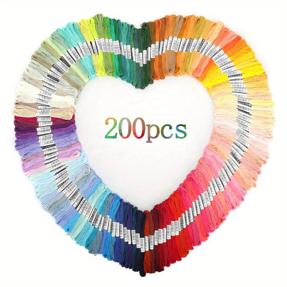 200-Color Embroidery Thread Set for DIY Cross Stitch - Cotton Weaving Threads TH005