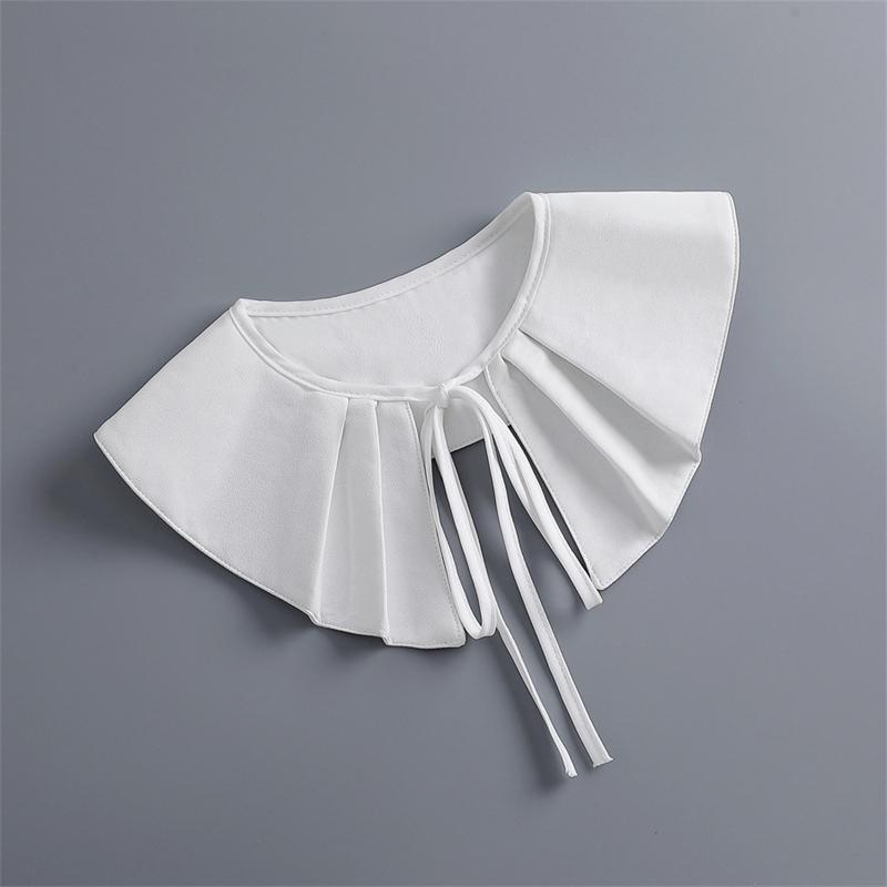 Fashion Ruffled Shawl False Collar Ribbon Decoration Necklace Lapel Blouse Detachable Shoulder Wraps Cape Girls Fake Collar
