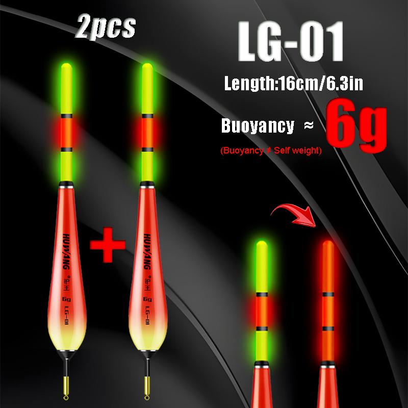 

2pcs Electronic glow-in-the-dark float set,day and night dual-use long-casting rock fishing float,European carp fishing float.