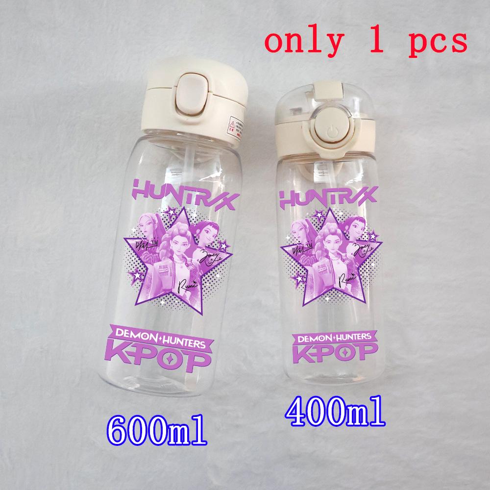 400ML-600ML Animated Movie K-Pop: Demon Hunters HUNTR/X Plastic Large Capacity Water Cup Bottle Gourde Drinking Bottle Gifts