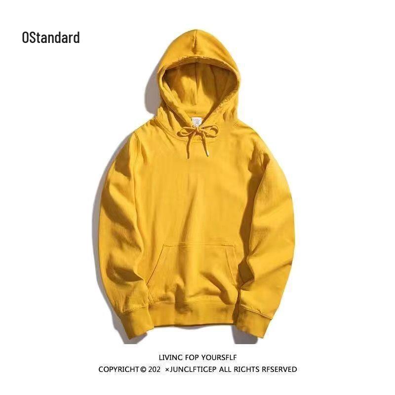 Men's Thick Velvet Hoodie - Solid Color, Trendy Korean Style for Autumn/Winter