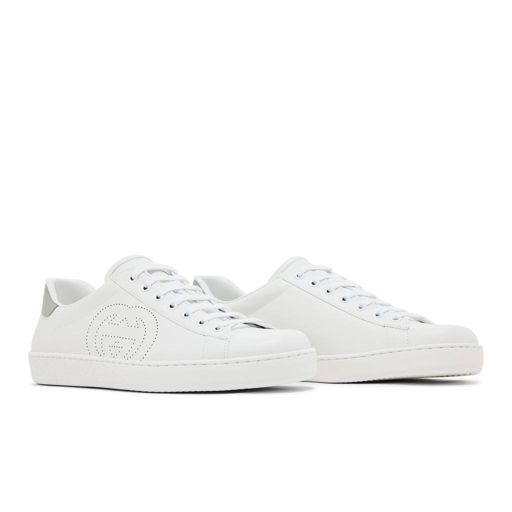 Gucci Donna Ace 'G Intrecciate - Bianco Grigio' (taglie da donna) Scarpe da Skate Bianche / Grigie 598527 AYO70 9094