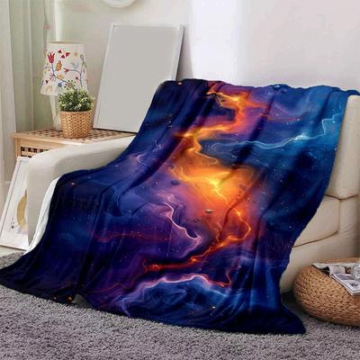 1 Stück Leichte Flanelldecke mit Marmormuster, Bequeme und Warme Decke, für Camping Sofa Bett und Couch Büro, Geschenk