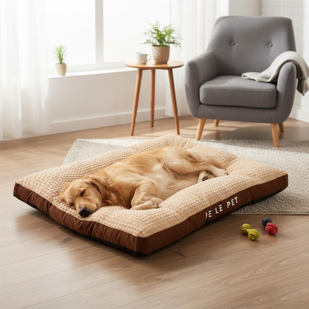 Dog Bed Flannel Materialwarm Pet Mat Washable Pp Cotton Filling Pet Bed Four Seasons Use For Large Medium Dogs Sleeping Mat