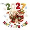 New Year Glass Decals Happy Window Cling, 2027 Crochet Sheep Snowflake Holiday Decor Sticker Glas Sticker, Reusable Christmas Decoration Static Decal
