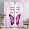 2pcs 2D Flat Printing Scene Curtain Butterfly Pink Watercolor Polyester Without Electricity Holiday Decorations Use for All