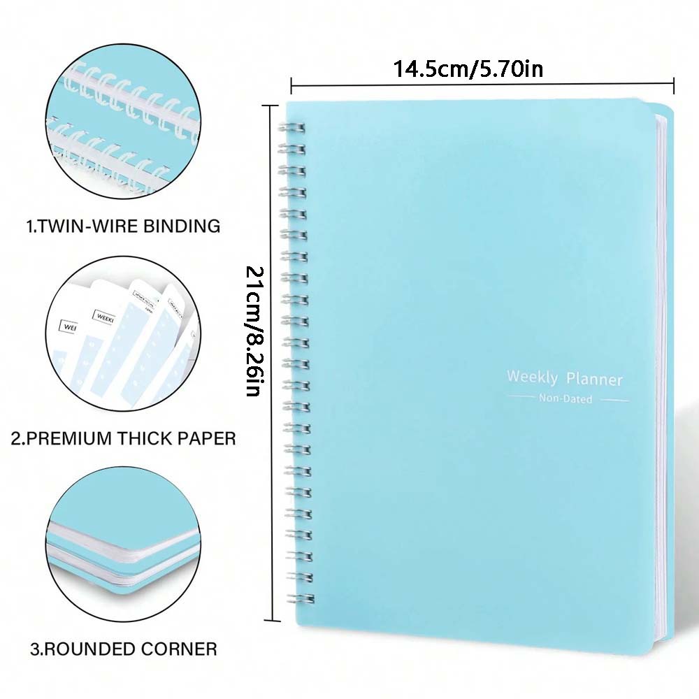 1PC A5 Weekly Planner Coil This Simple and Stylish Portable Notebook is Suitable for Office and Note-taking