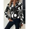 New European and American Fashion for Lotus Print Versatile Women's Shirt Top