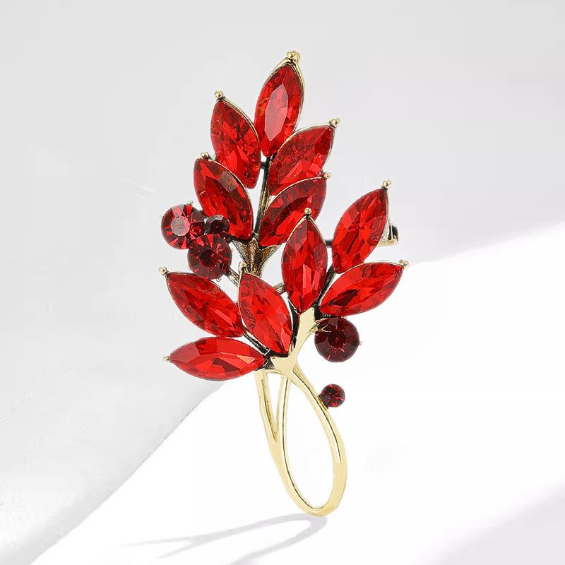 Färgspik Blomma Brosch Kvinnlig Nischad Designkänsla Kristallbrosch Temperament Utsökt Bukettnål Elegant Kostym Med Tillbehör