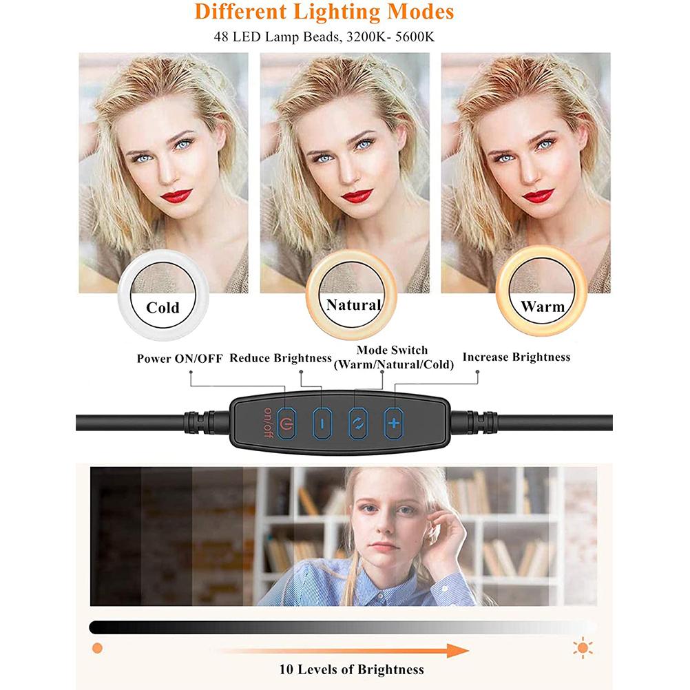 6 Inch Clip On Ring Light with Fill Light & Beauty Mode for Tablet