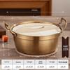 Korean Stainless Steel Mini Sukiyaki Pot with Lid - Double Ear for Luosifen & Instant Noodles