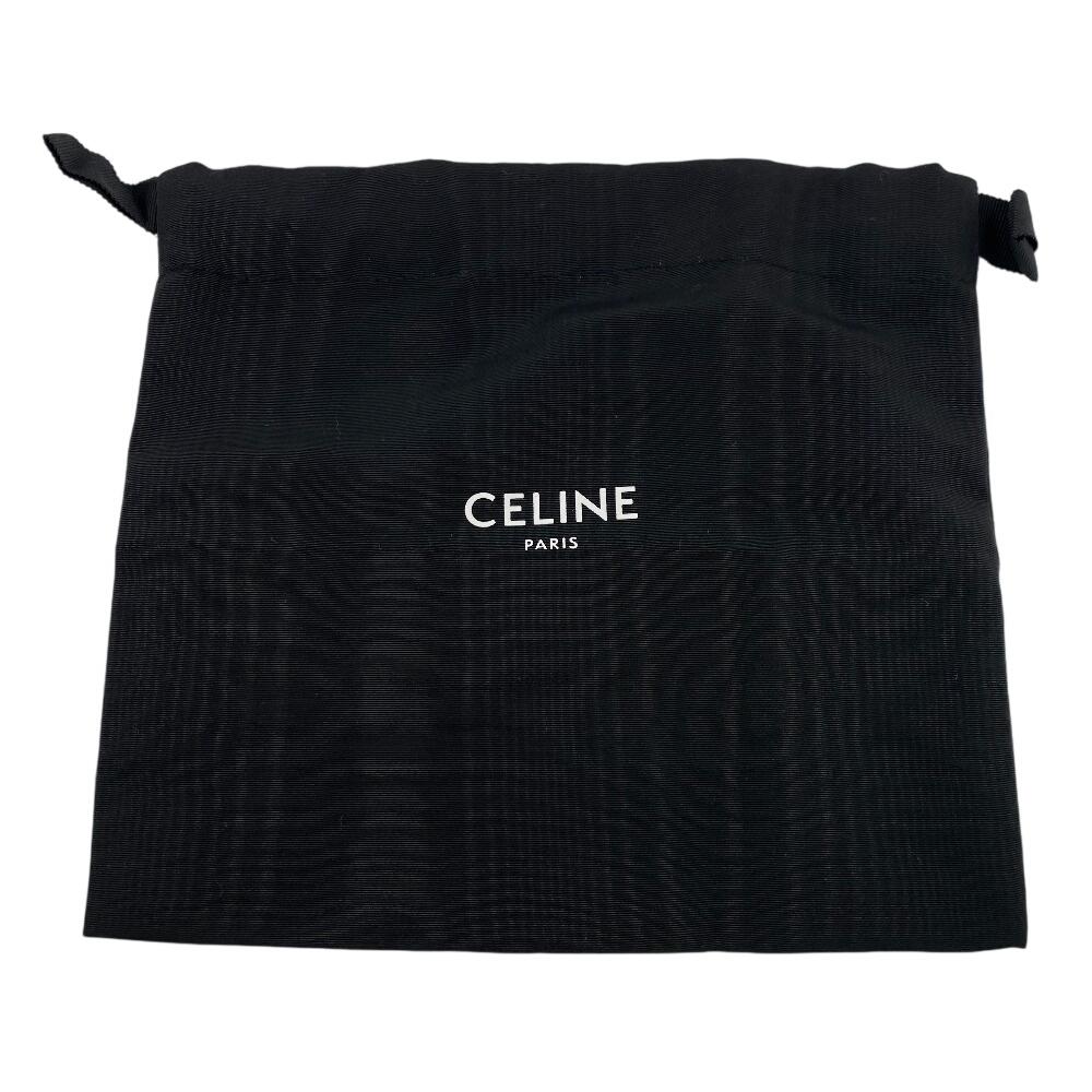 Celine Large Flap Wallet Logo Leather Purse Gurege Leather Women Used