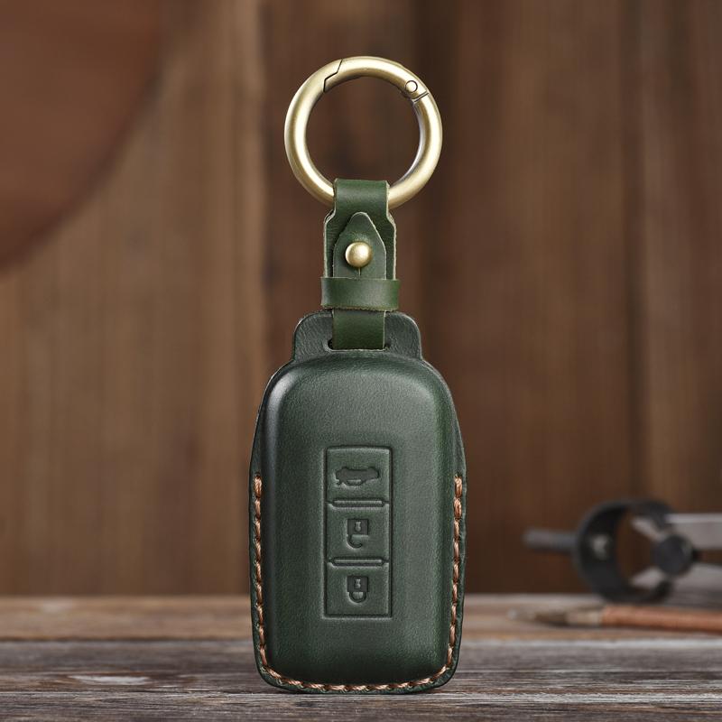 

Suitable for Mitsubishi Outlander Pajero Purse Leather Keys Case Cover Fob Protector зелёный