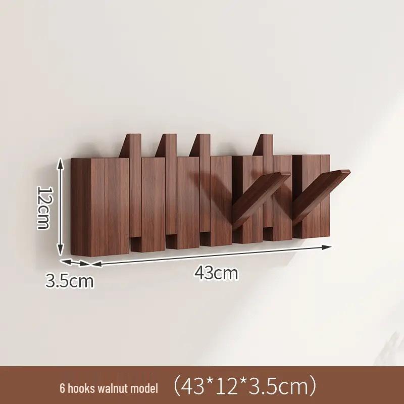 Solid Wood Wall-Mounted Piano Coat Rack with Entryway and Bedroom Hooks