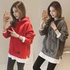 2026 Autumn/Winter Women's Loose Hooded Thick Pullover Sweatshirt, Trendy Two-Piece Style.