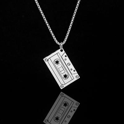 Collana Acciaio Titanio Nastro Catena Maglione Hip-hop Ciondolo Lungo Gioielli Collana da Uomo Collana da Donna