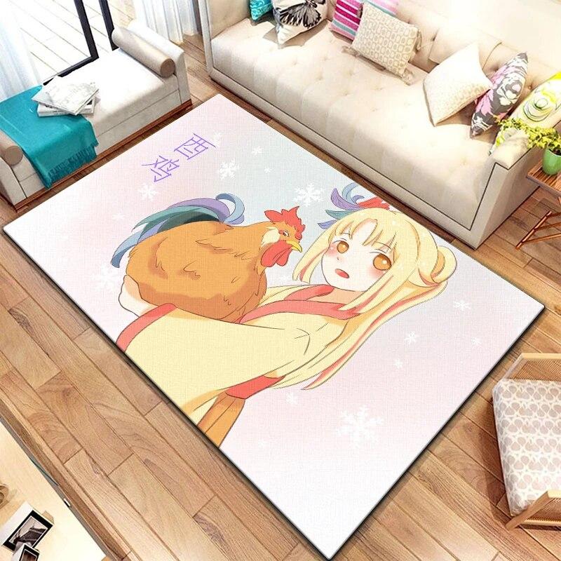 Zwölf chinesische Sternzeichen-Tiere malen Teppich für Wohnzimmer, großer Teppich, schwarzer weicher Teppich, Heimdekoration, Matten, Boho-Teppiche