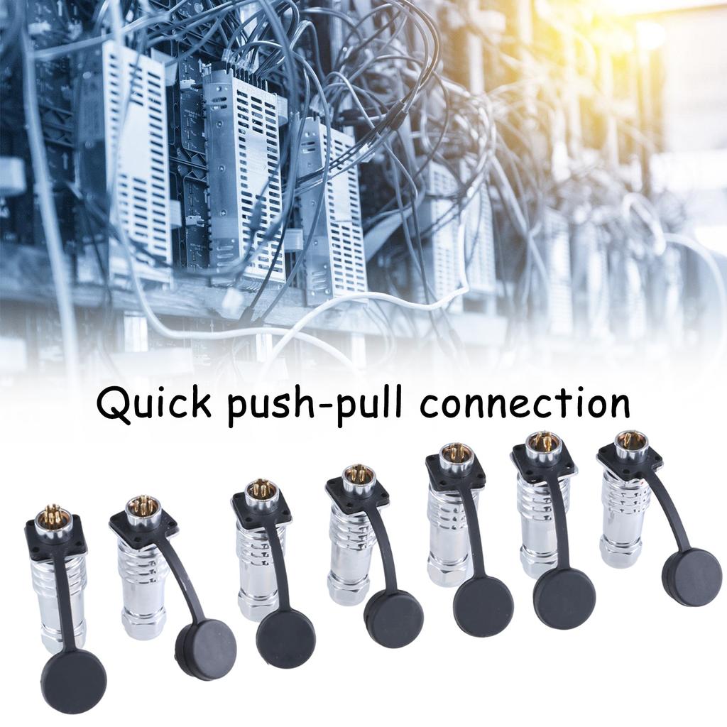 SF12 Metal Aviation Connector SF1210 Plug Set Waterproof 2Pin To 9Pin Metal Socket Plug Pair for Photography Equipments