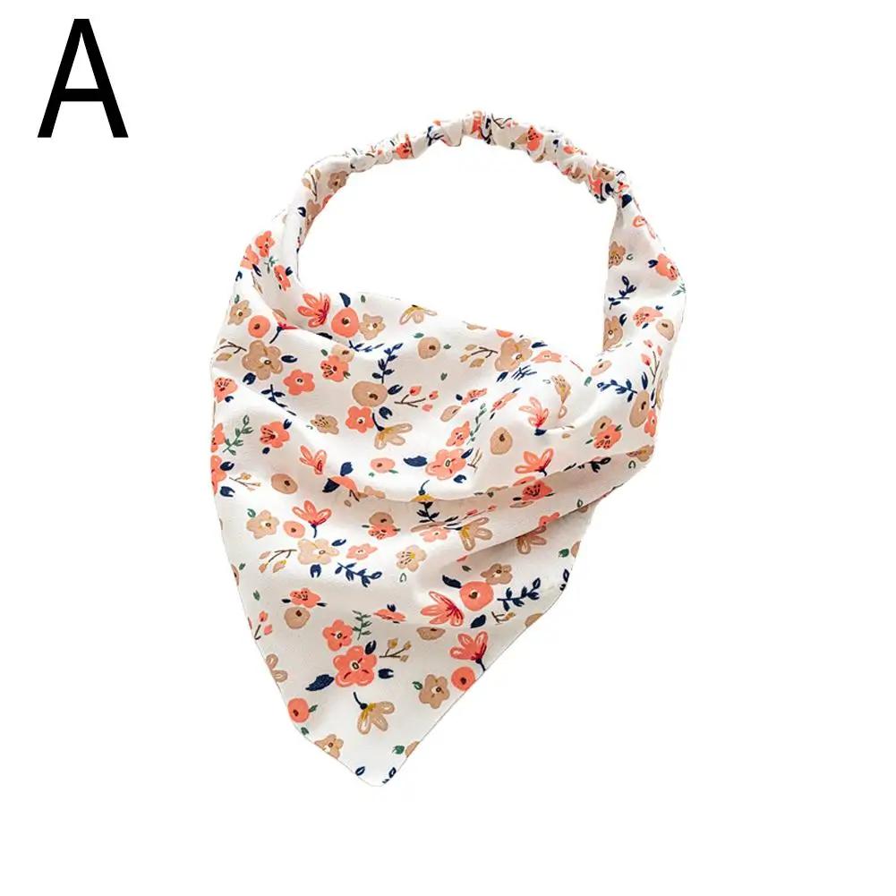 Rural Style Triangular Headscarf Women's Elastic Band Headscarf Printing Summer Elastic Triangular Headband Versatile O4P9