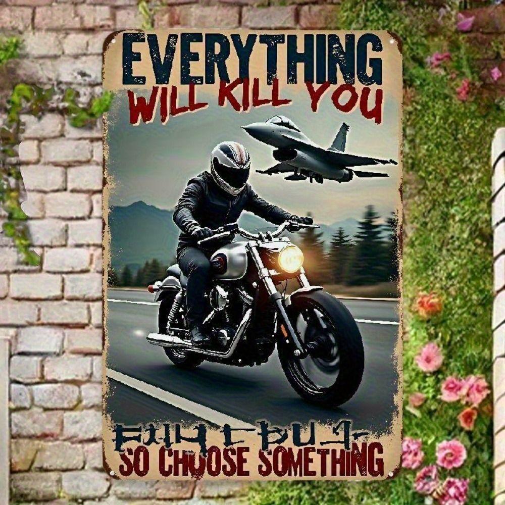 Vintage Retro Motorcycle Tin Sign Metal Wall Art Decor for Home Garage Man Cave Bar Cafe 20x30cm