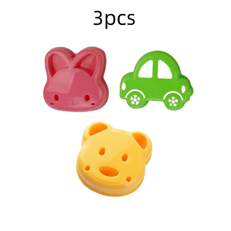 2pcs Sandwich Mould Bear Cat Rabbit Car Shaped Bread Mold Cake Biscuit Embossing Device Crust Cookie Cutter Baking Pastry Tools
